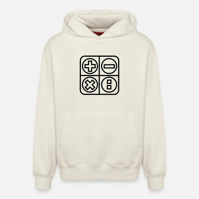 Berechnen Sie das Schattenbild des Logo-Emblems - Relaxed Unisex Organic Hoodie – von SPREAD - Naturweiß
