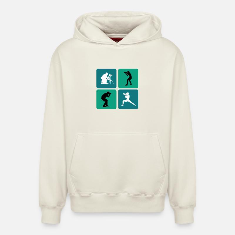Design de photographe - Sweat à capuche unisexe décontracté en coton biologique – de SPREAD - blanc cassé