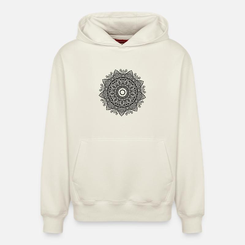 Mandala - Sweat à capuche unisexe décontracté en coton biologique – de SPREAD - blanc cassé