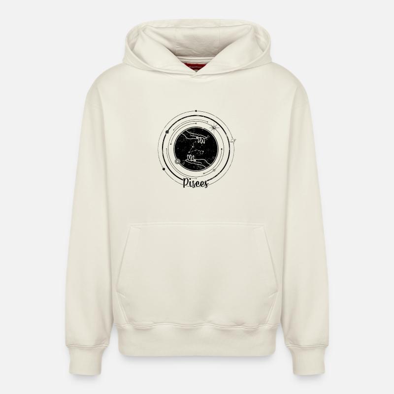 Mitternachtsfunken-Sternenexplosion - Relaxed Unisex Organic Hoodie – von SPREAD - Naturweiß