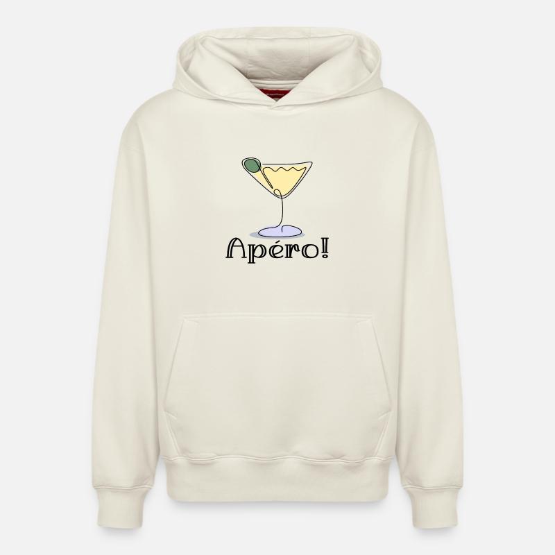 Apéro - Cocktail - BOISSON - Sweat à capuche unisexe décontracté en coton biologique – de SPREAD - blanc cassé