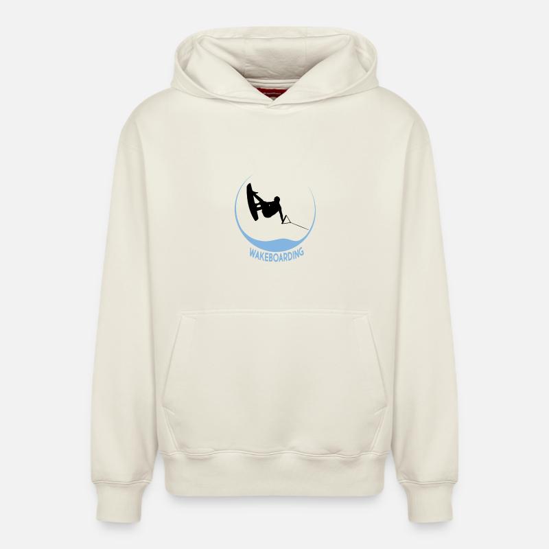 wakeboarding - Sweat à capuche unisexe décontracté en coton biologique – de SPREAD - blanc cassé