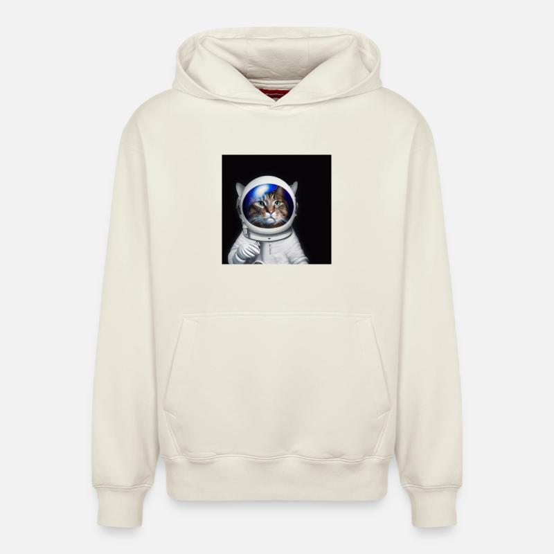 Astro Chat - Sweat à capuche unisexe décontracté en coton biologique – de SPREAD - blanc cassé