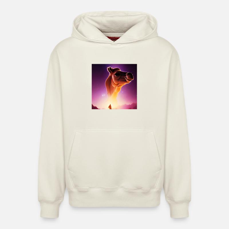 Djinn dromadaire - Sweat à capuche unisexe décontracté en coton biologique – de SPREAD - blanc cassé