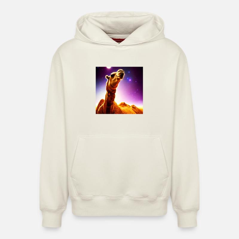 Dromedar Kamel - Wüstenschiff - Relaxed Unisex Organic Hoodie – von SPREAD - Naturweiß