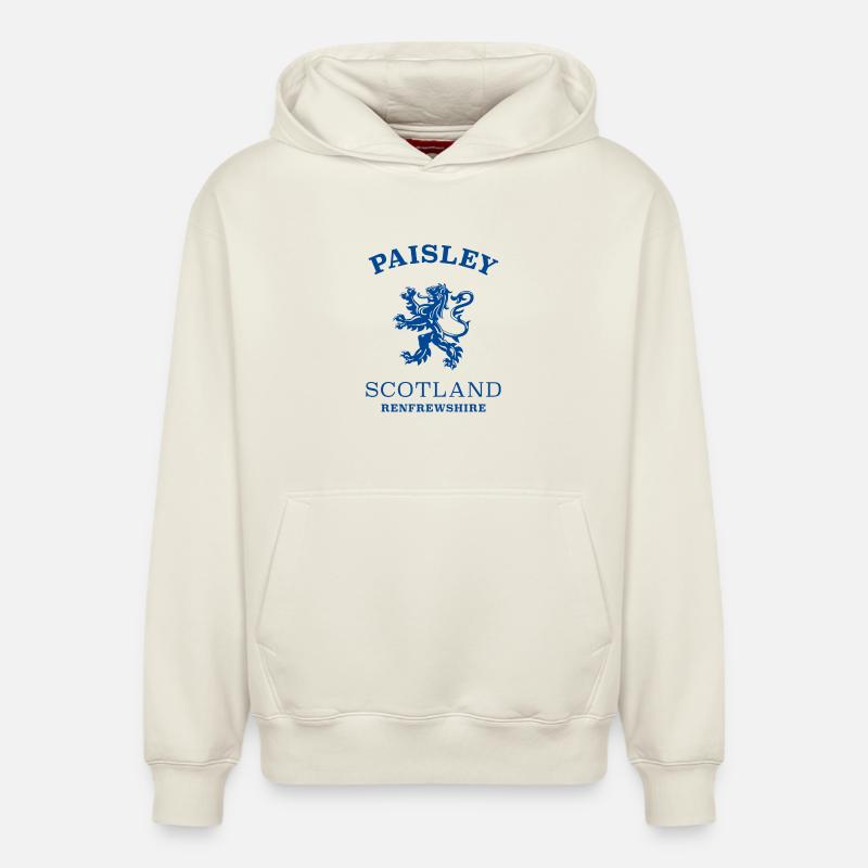 PAISLEY, Schottland, Écosse - Sweat à capuche unisexe décontracté en coton biologique – de SPREAD - blanc cassé