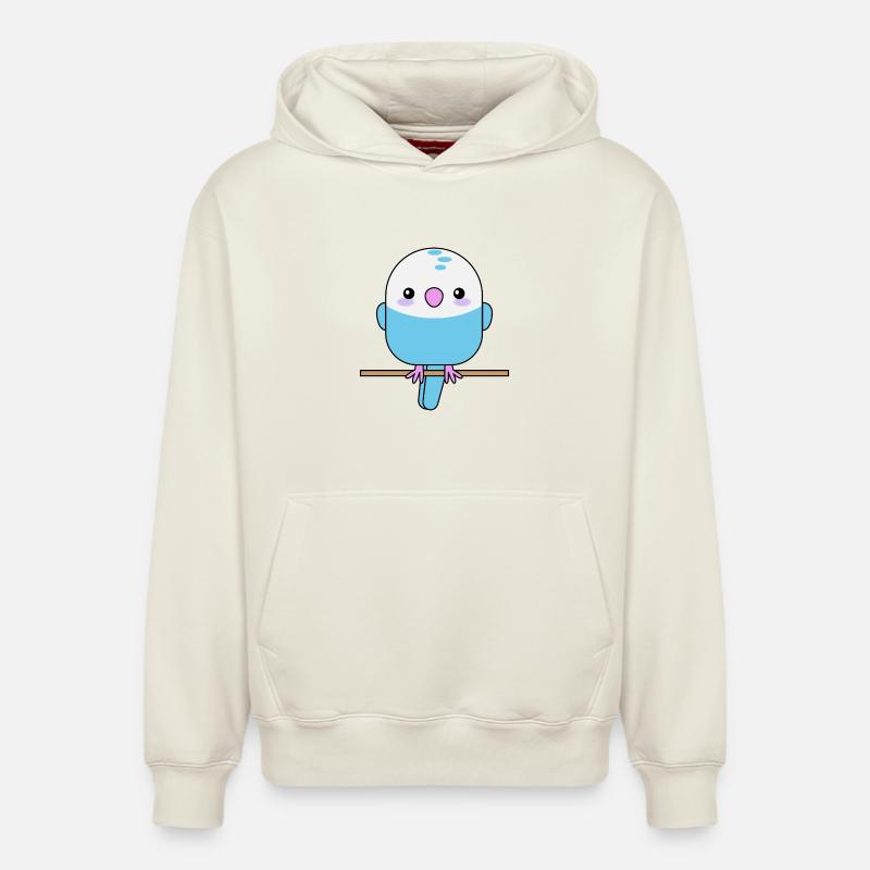 Perruche mignonne, perroquet, oiseau - Sweat à capuche unisexe décontracté en coton biologique – de SPREAD - blanc cassé