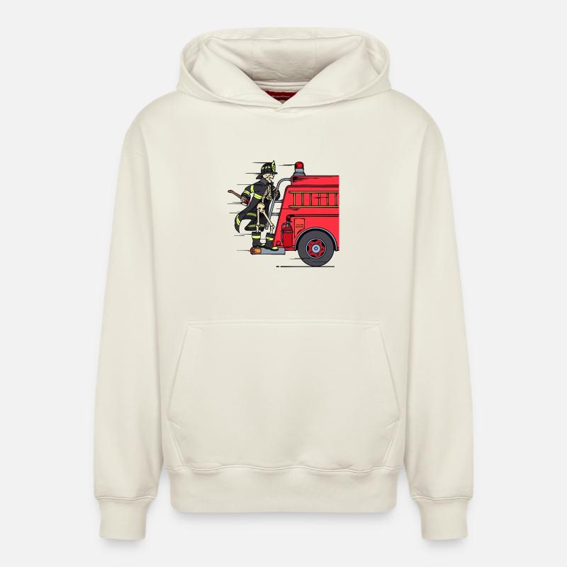 Pompier pompier pompier sauveteur - Sweat à capuche unisexe décontracté en coton biologique – de SPREAD - blanc cassé