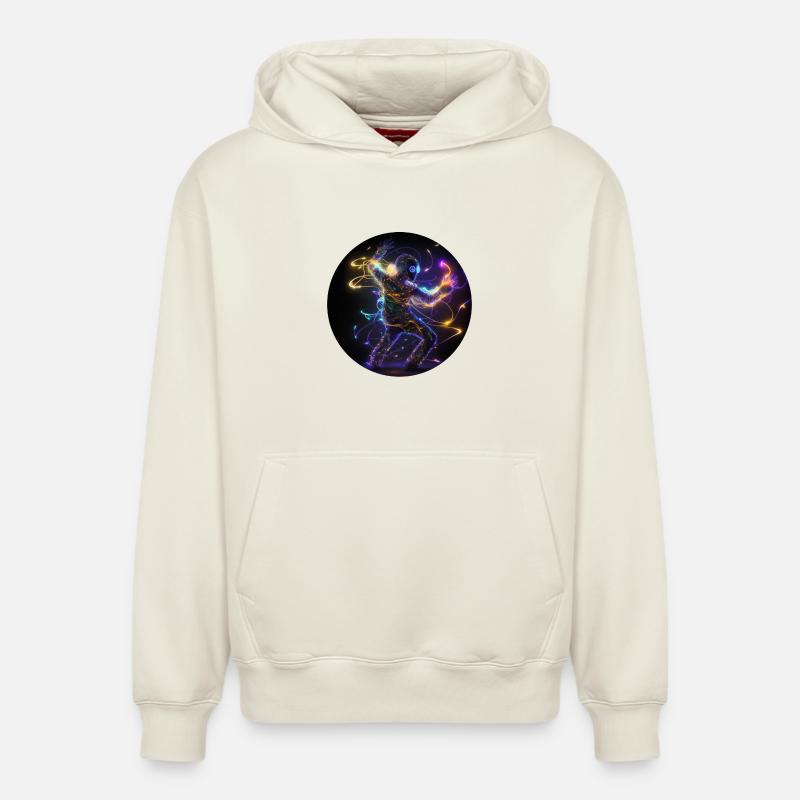 Dance Halluzination Techno - Relaxed Unisex Organic Hoodie – von SPREAD - Naturweiß