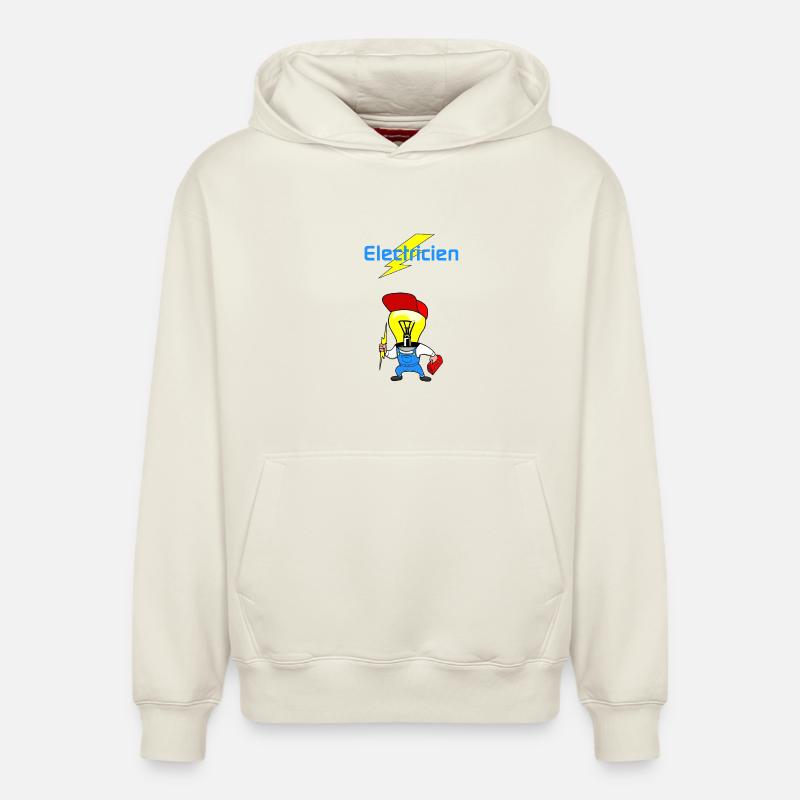 Electricien - Sweat à capuche unisexe décontracté en coton biologique – de SPREAD - blanc cassé