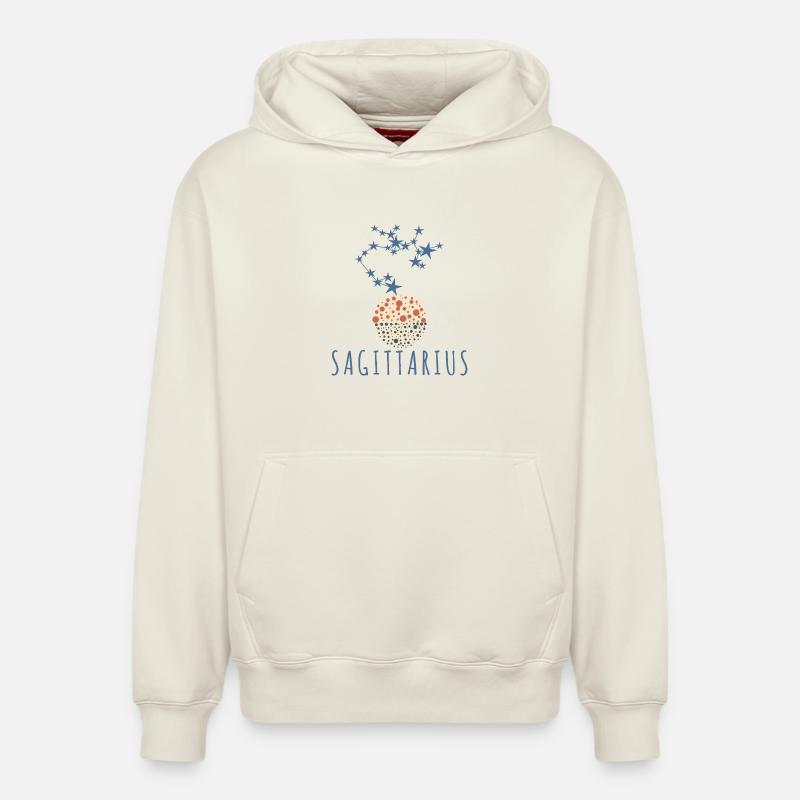 La constellation du Sagittaire - Sweat à capuche unisexe décontracté en coton biologique – de SPREAD - blanc cassé
