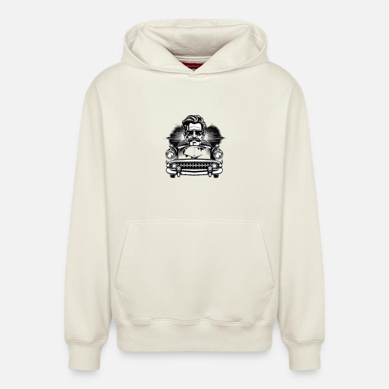 Rockabilly Oldtimer - Sweat à capuche unisexe décontracté en coton biologique – de SPREAD - blanc cassé