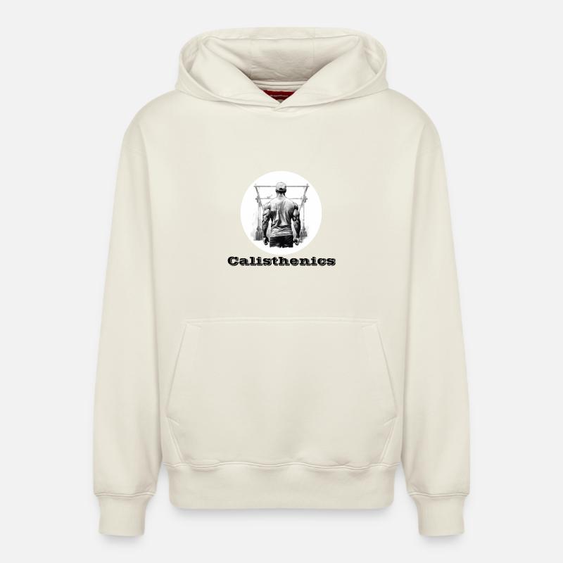 Callisthénie - Sweat à capuche unisexe décontracté en coton biologique – de SPREAD - blanc cassé