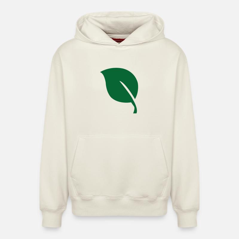 Blatt leaf - Relaxed Unisex Organic Hoodie – von SPREAD - Naturweiß