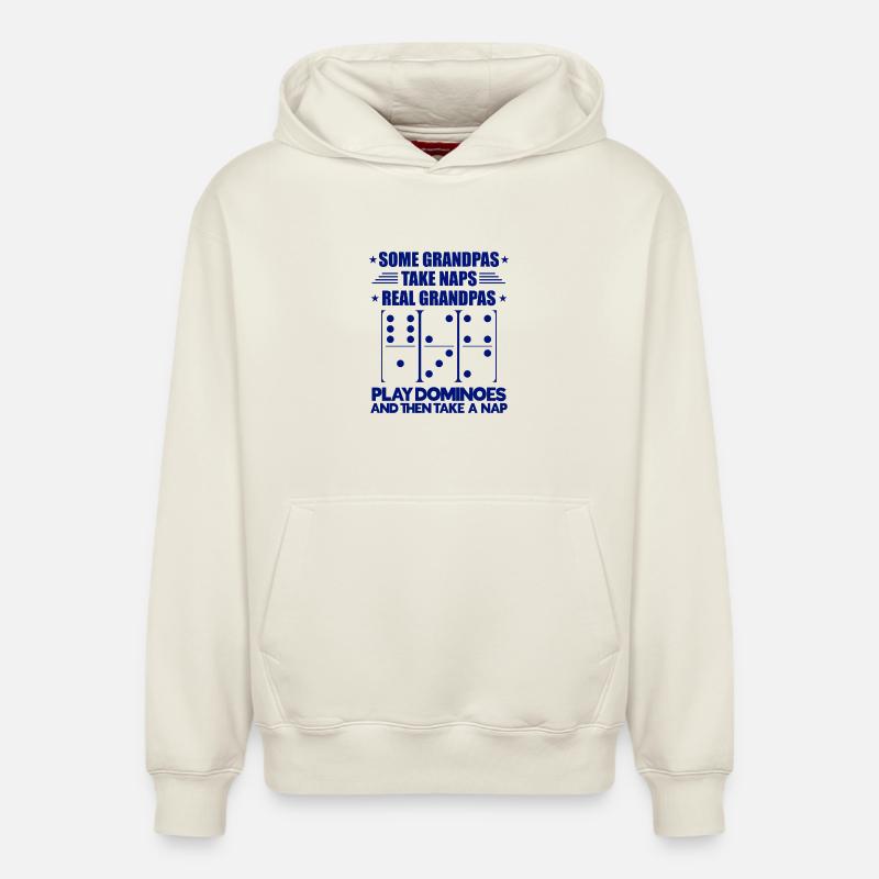 Conception de domino - Sweat à capuche unisexe décontracté en coton biologique – de SPREAD - blanc cassé