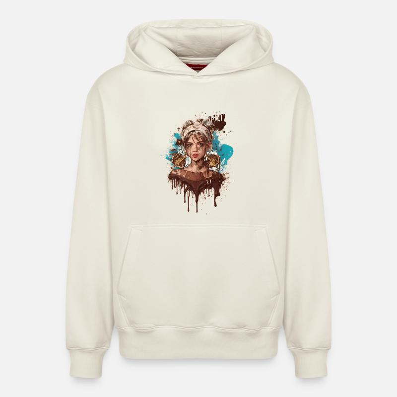 Dame douce - Sweat à capuche unisexe décontracté en coton biologique – de SPREAD - blanc cassé