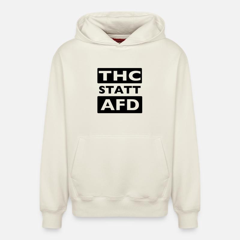 THC STATT AFD - Relaxed Unisex Organic Hoodie – von SPREAD - Naturweiß