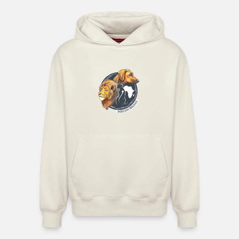 Rhodesian Ridgeback - Sweat à capuche unisexe décontracté en coton biologique – de SPREAD - blanc cassé