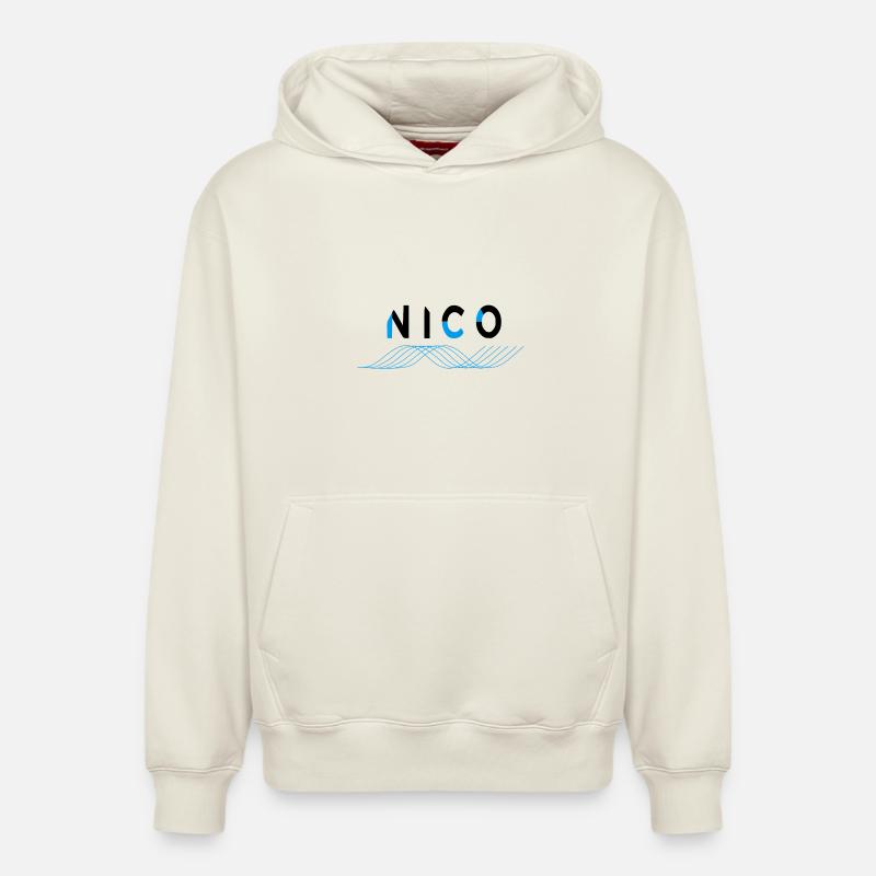 Nico - Sweat à capuche unisexe décontracté en coton biologique – de SPREAD - blanc cassé