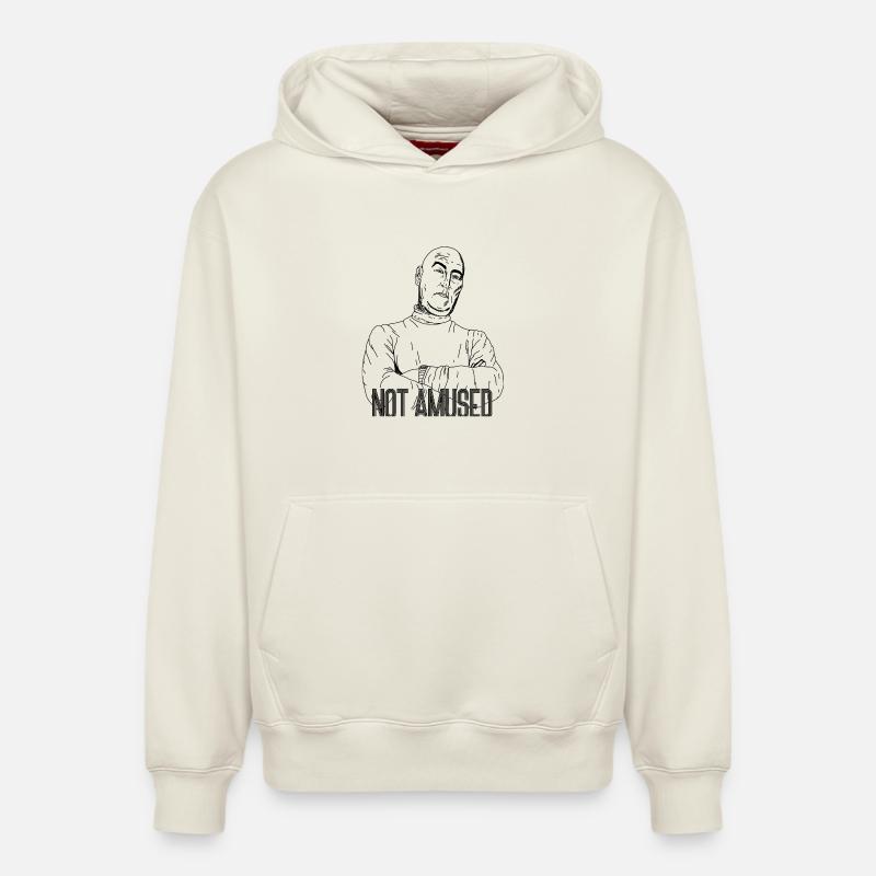 Pas amusé – Déclaration sarcastique - Sweat à capuche unisexe décontracté en coton biologique – de SPREAD - blanc cassé