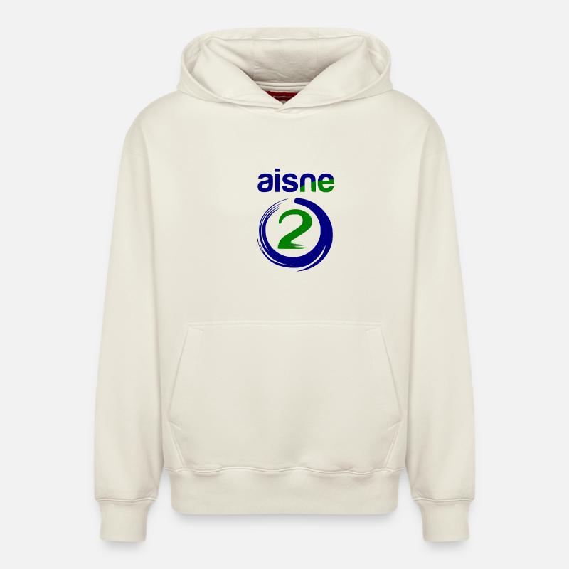 Aisne 02 - Sweat à capuche unisexe décontracté en coton biologique – de SPREAD - blanc cassé