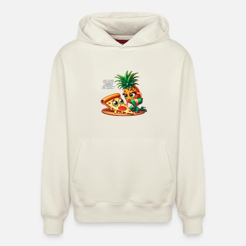 Pizza Hawaï - Sweat à capuche unisexe décontracté en coton biologique – de SPREAD - blanc cassé