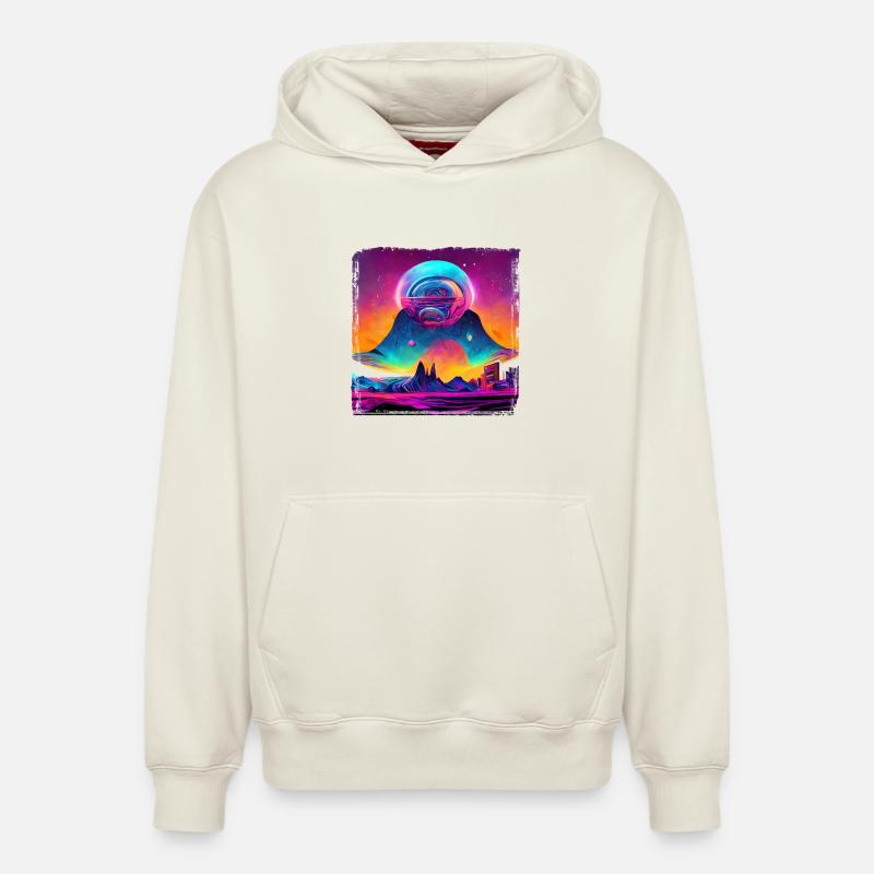 Fantaisie spatiale - Sweat à capuche unisexe décontracté en coton biologique – de SPREAD - blanc cassé
