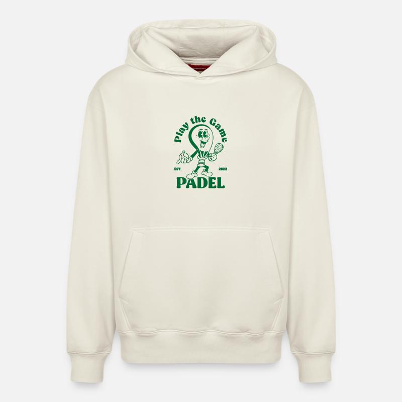 Jouer au jeu Padelshirt - Sweat à capuche unisexe décontracté en coton biologique – de SPREAD - blanc cassé