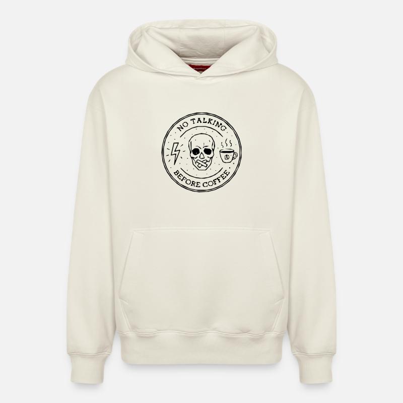 café tête de mort - Sweat à capuche unisexe décontracté en coton biologique – de SPREAD - blanc cassé