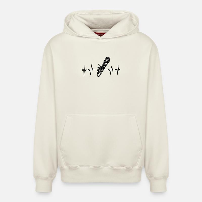 Scie bûcheron tronçonneuse menuiserie menuiserie - Sweat à capuche unisexe décontracté en coton biologique – de SPREAD - blanc cassé