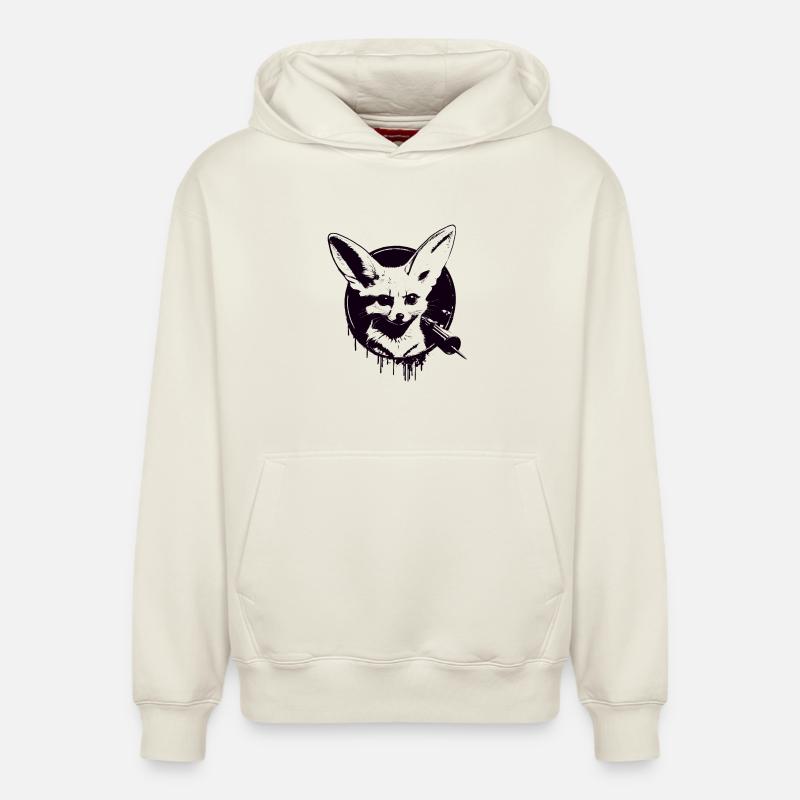 Fennec - Sweat à capuche unisexe décontracté en coton biologique – de SPREAD - blanc cassé