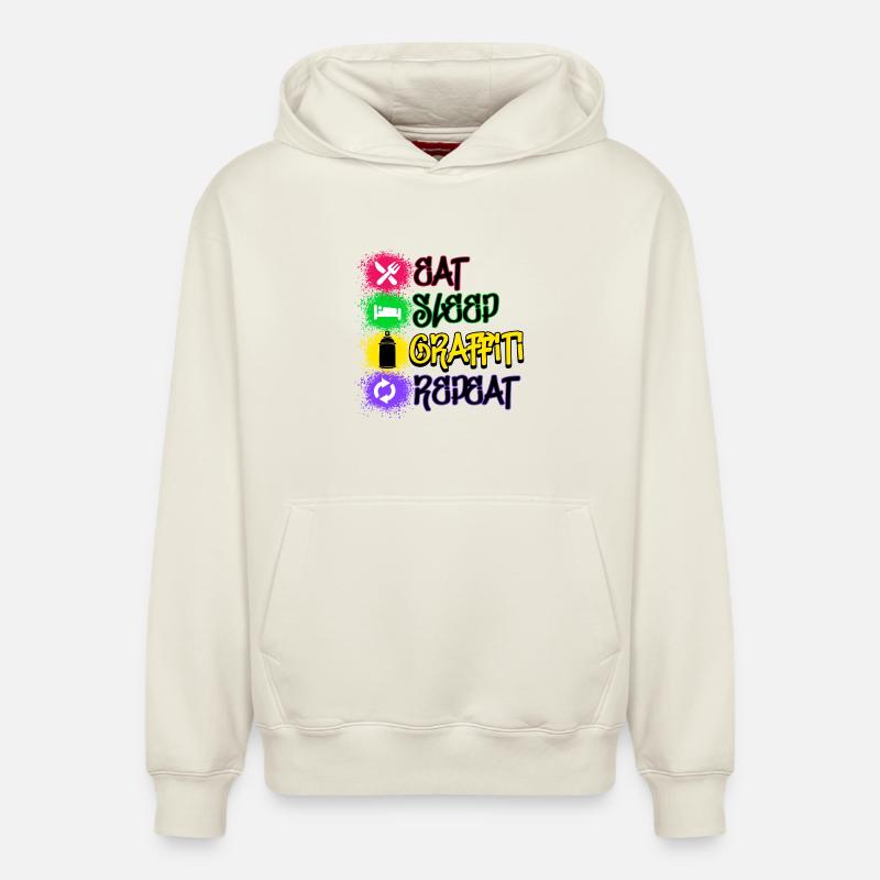Graffiti Statement Sprayer Spraydose Kunst - Relaxed Unisex Organic Hoodie – von SPREAD - Naturweiß