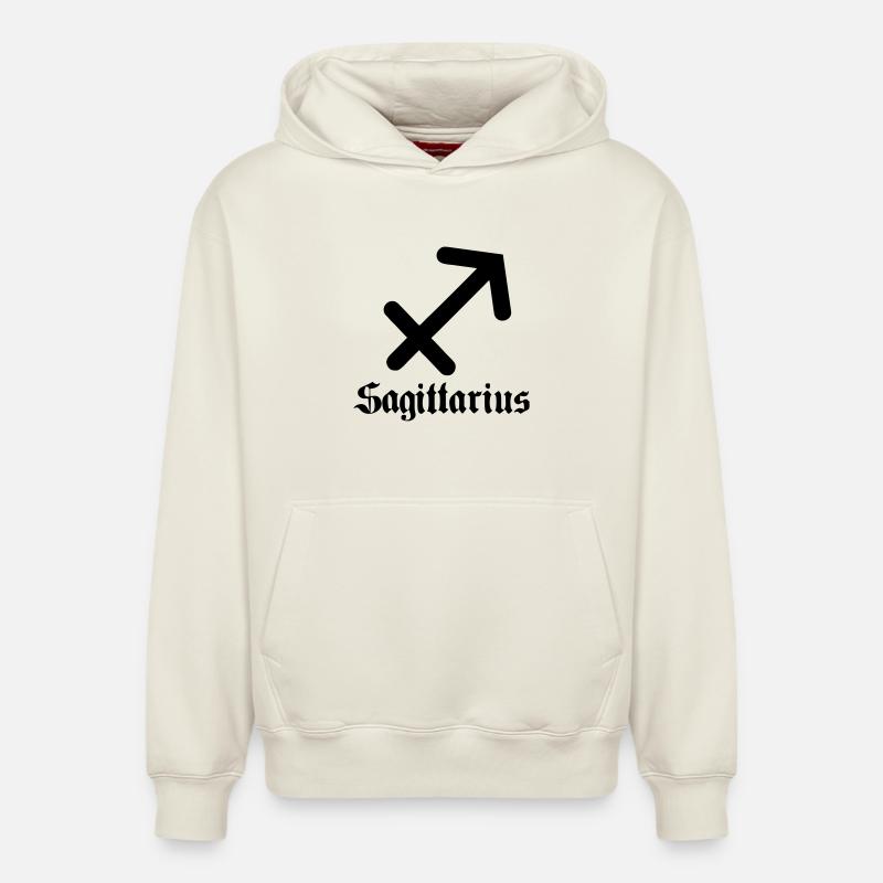 Boogschutter Sagittarius - Relaxed Unisex Organic Hoodie – by SPREAD - off white