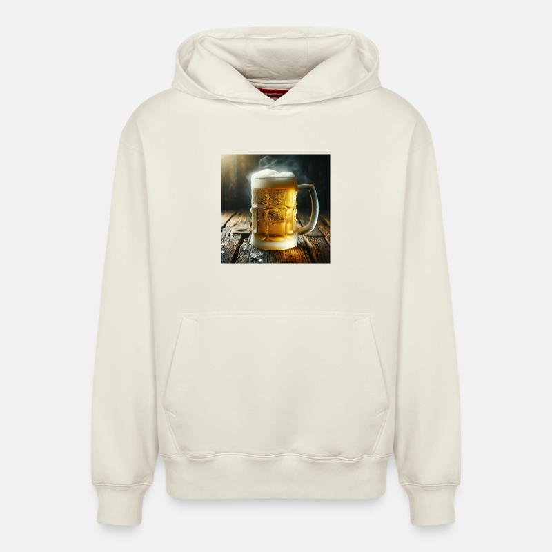 Chope à bière - Sweat à capuche unisexe décontracté en coton biologique – de SPREAD - blanc cassé