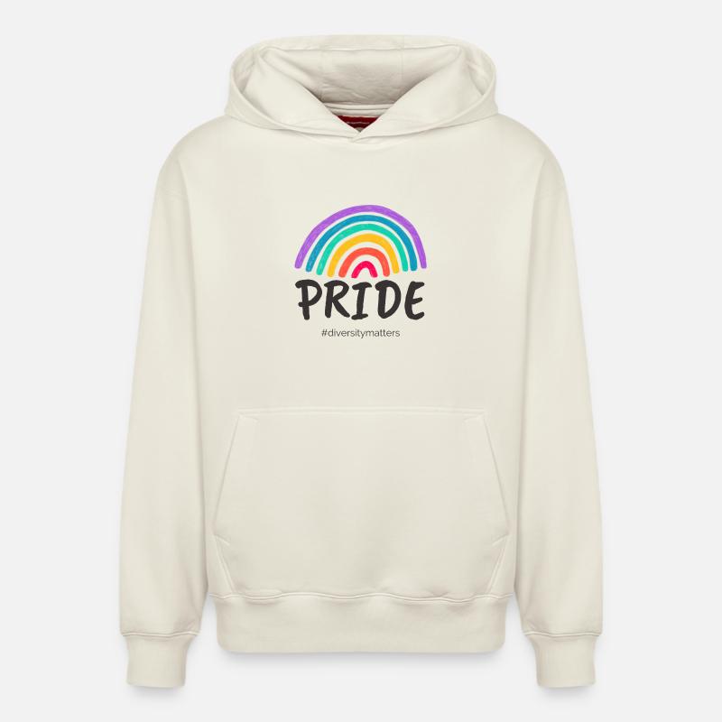 Pride black - #diversitymatters - Relaxed Unisex Organic Hoodie – von SPREAD - Naturweiß
