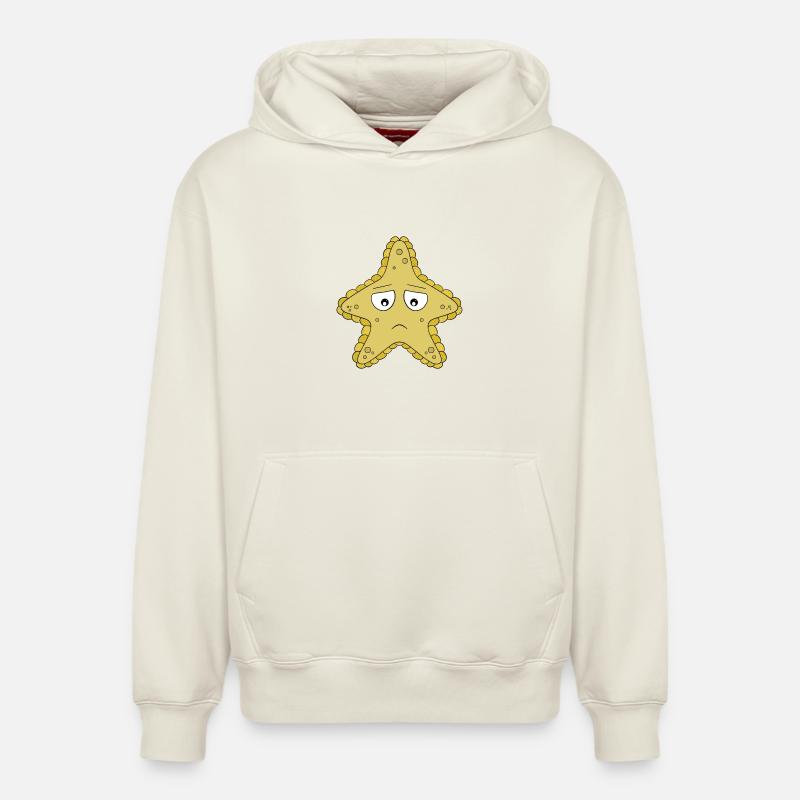 Étoile de mer triste - Sweat à capuche unisexe décontracté en coton biologique – de SPREAD - blanc cassé