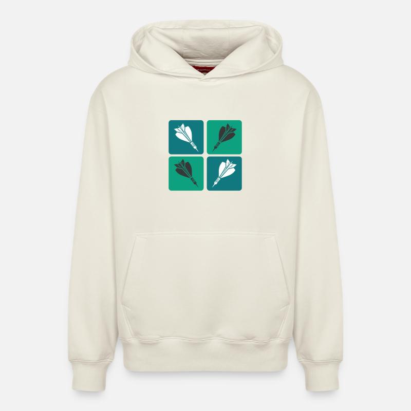 Design de fléchettes - Sweat à capuche unisexe décontracté en coton biologique – de SPREAD - blanc cassé