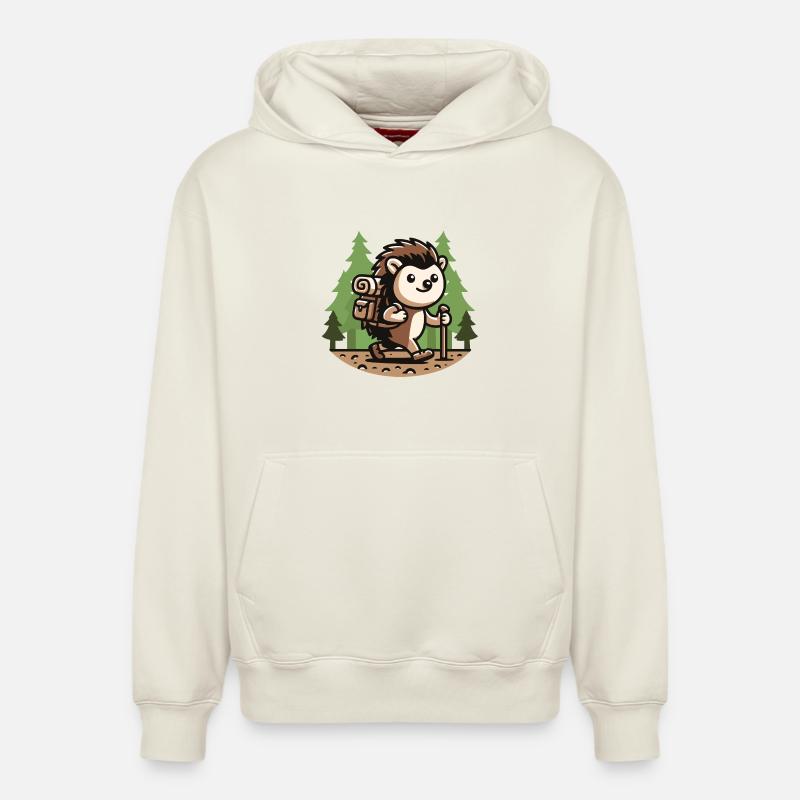 Wanderwanderer: Der Wanderigel - Relaxed Unisex Organic Hoodie – von SPREAD - Naturweiß