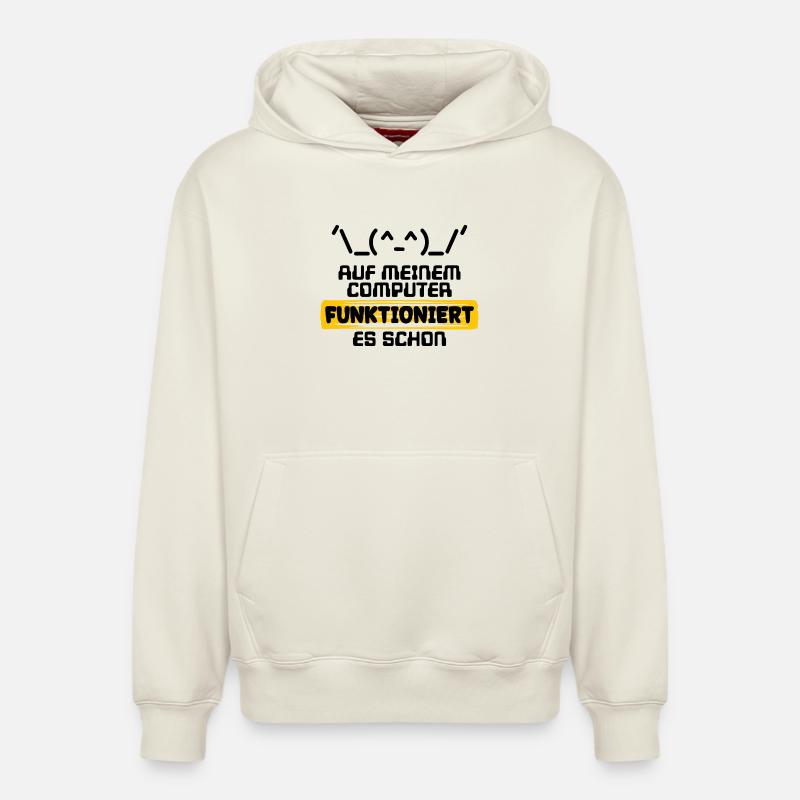 Developer Statement Code Scripting Programmer - Relaxed Unisex Organic Hoodie – by SPREAD - off white