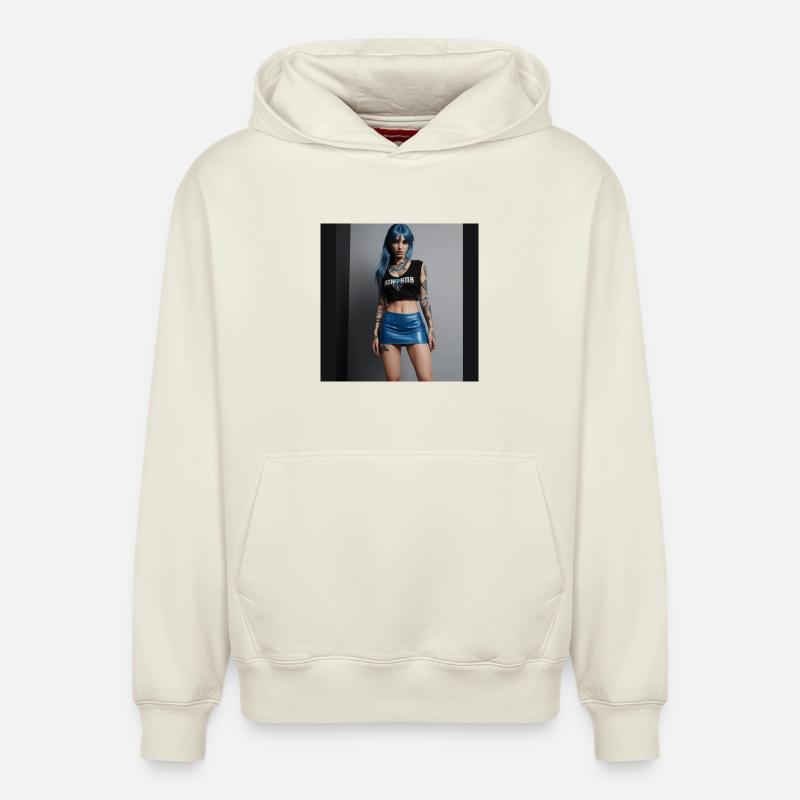 Fille rebelle - Sweat à capuche unisexe décontracté en coton biologique – de SPREAD - blanc cassé
