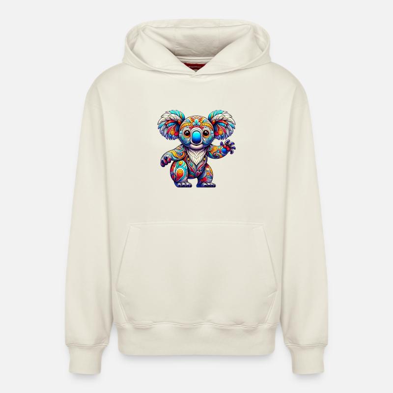 Koala - Sweat à capuche unisexe décontracté en coton biologique – de SPREAD - blanc cassé
