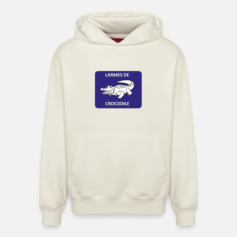 Larmes de crocodile - Sweat à capuche unisexe décontracté en coton biologique – de SPREAD - blanc cassé