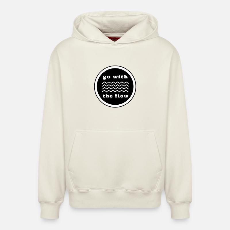 Nager - Suivre le courant - Sweat à capuche unisexe décontracté en coton biologique – de SPREAD - blanc cassé