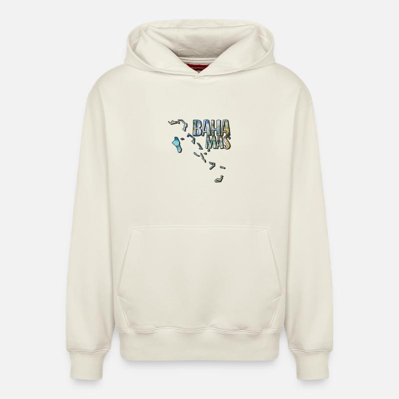 Carte à l’aquarelle Bahamas - Sweat à capuche unisexe décontracté en coton biologique – de SPREAD - blanc cassé