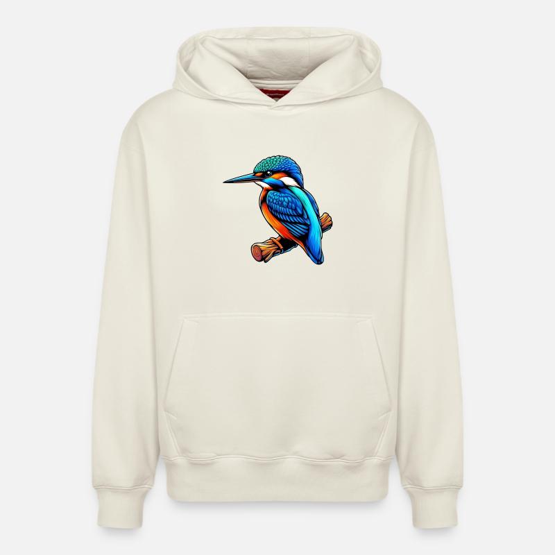 Martin-pêcheur - Sweat à capuche unisexe décontracté en coton biologique – de SPREAD - blanc cassé
