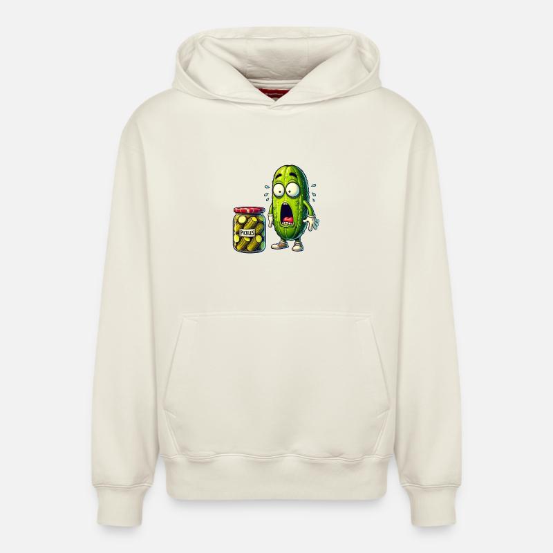 Motif de concombre amusant - Sweat à capuche unisexe décontracté en coton biologique – de SPREAD - blanc cassé
