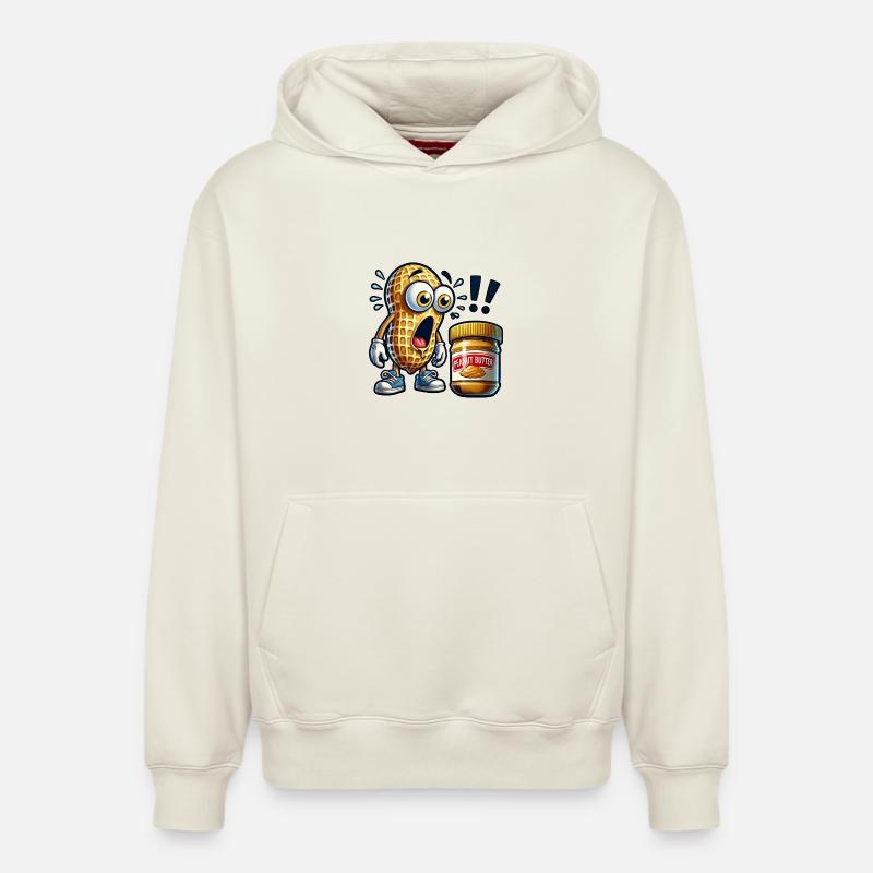 Motif amusant de cacahuètes - Sweat à capuche unisexe décontracté en coton biologique – de SPREAD - blanc cassé
