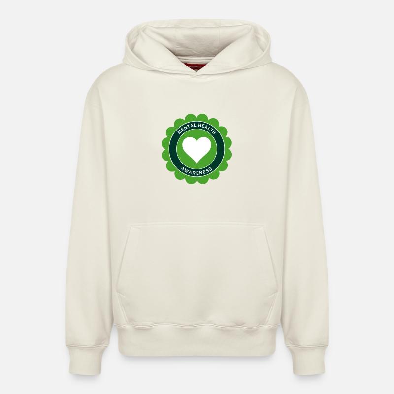 Sensibilisation à la santé mentale - Sweat à capuche unisexe décontracté en coton biologique – de SPREAD - blanc cassé