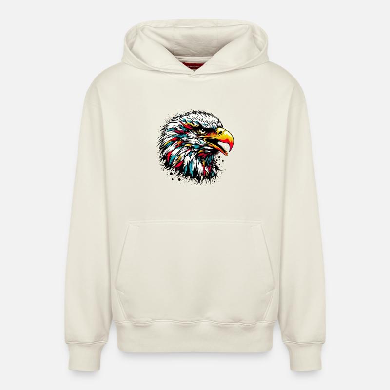 Aigle - Sweat à capuche unisexe décontracté en coton biologique – de SPREAD - blanc cassé