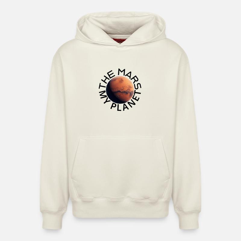 Marsoberfläche mit Kratern - Relaxed Unisex Organic Hoodie – von SPREAD - Naturweiß